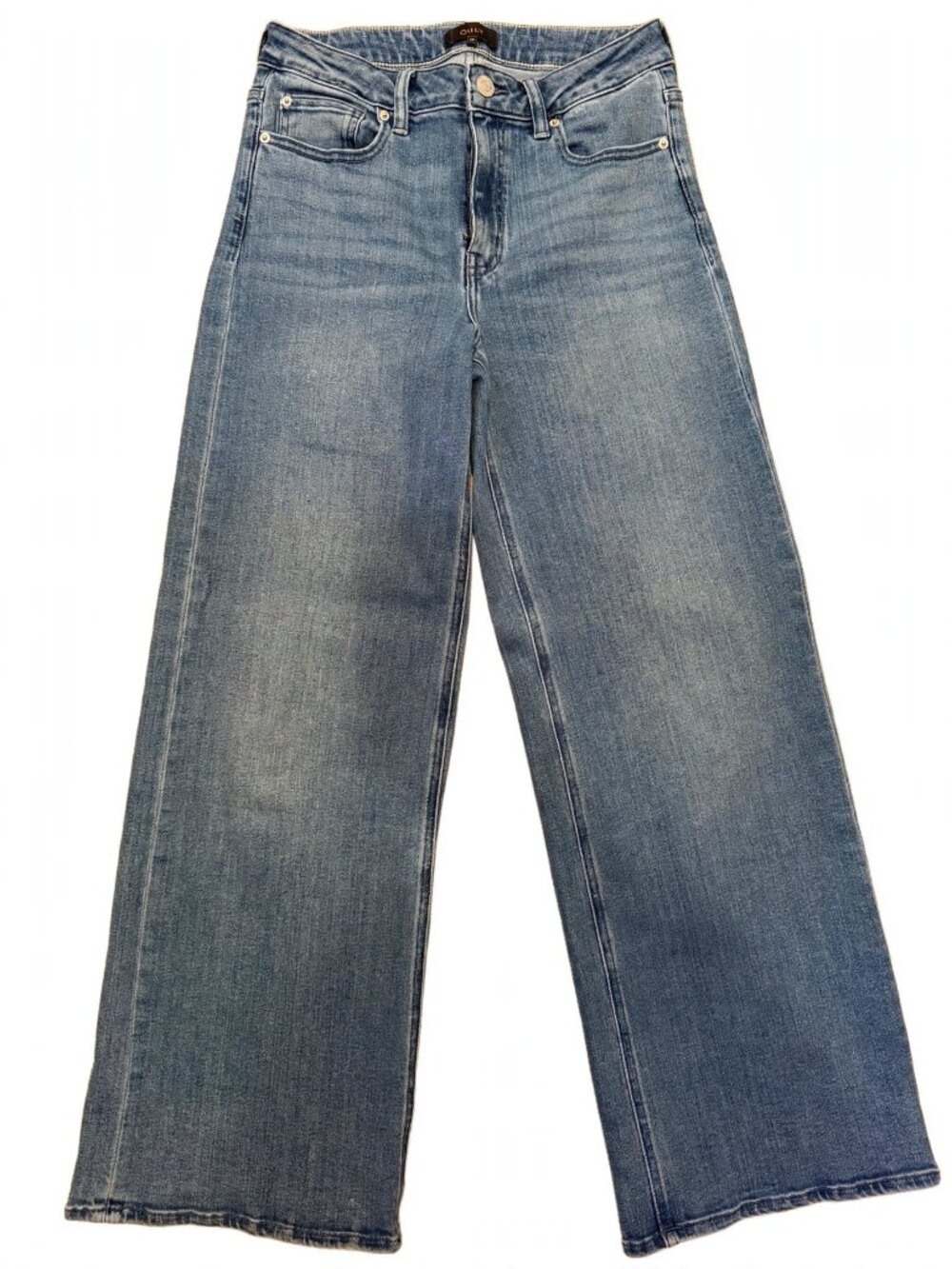 Quince Wide-Leg Jeans Women's 28 Medium Blue Wash High Rise Button Fly